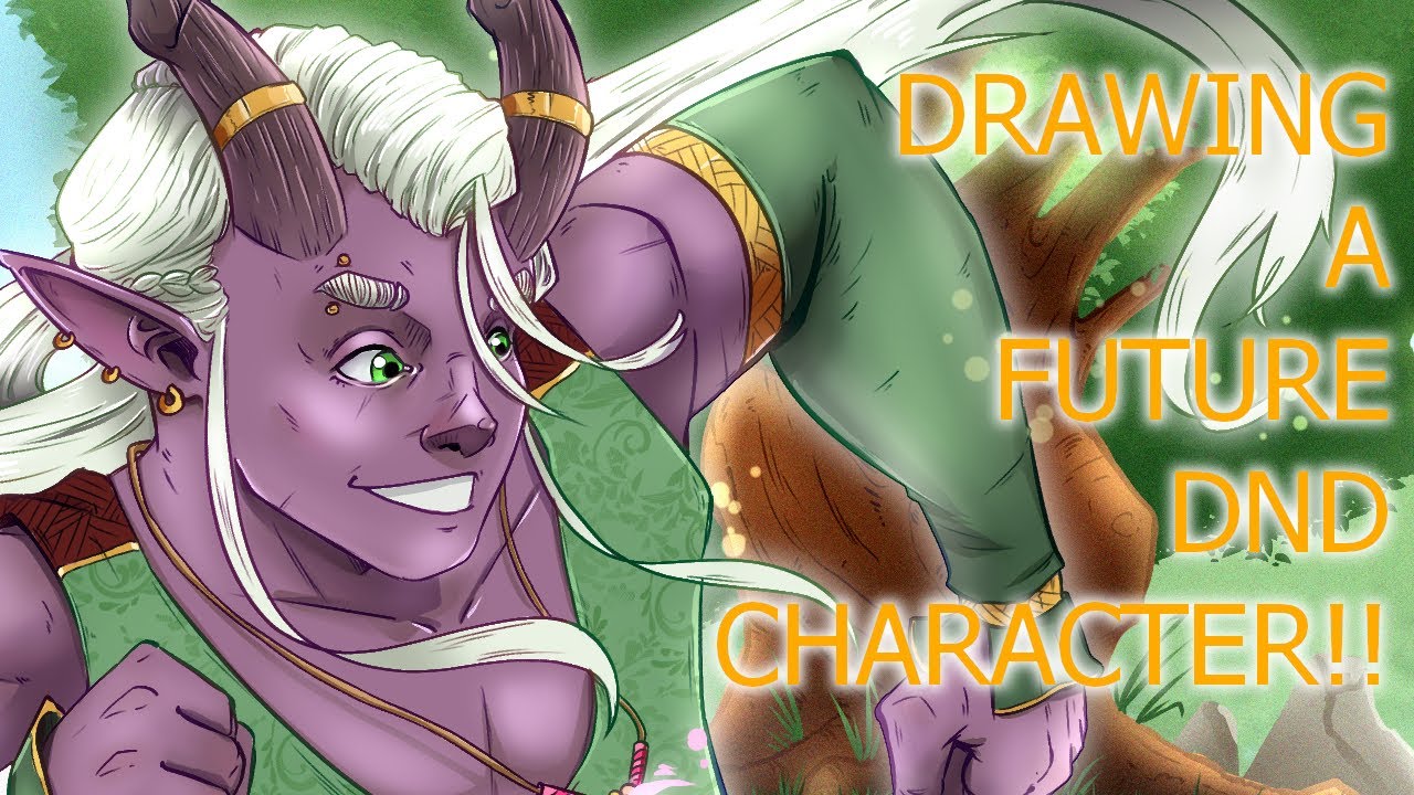 Drawing my future DnD character!!  Tiefling/Drow!!
