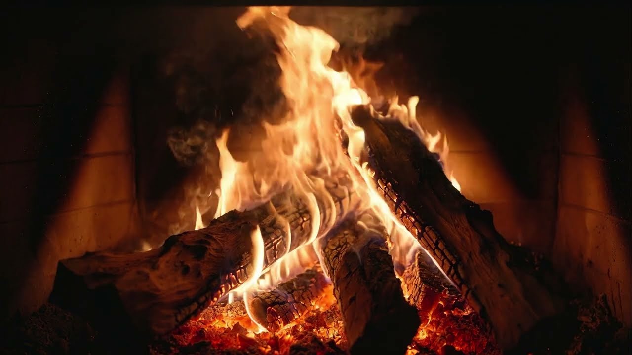 Cozy Fireplace 6 Hours | Crackling Fire Sounds 4K Background & Screensaver (No Music)