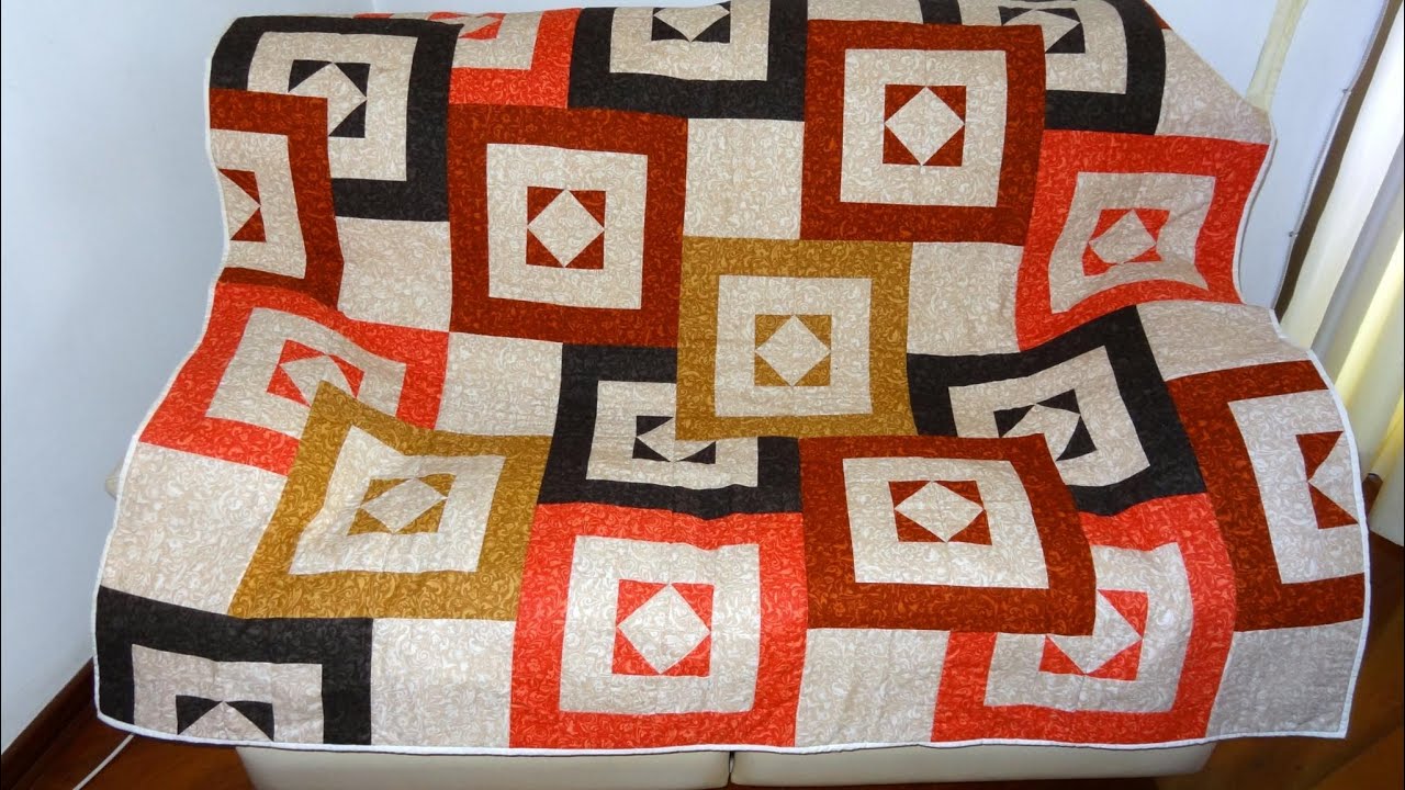 Patchwork - Manta/colcha ou panô em patchwork Os cubos - Patchwork Maria Adna - Técnica de patchwork