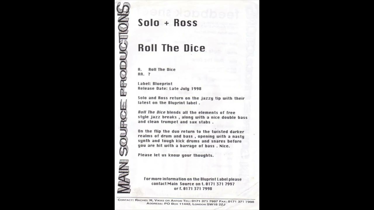 Solo & Ross - Route One (Blueprint Records 1998)
