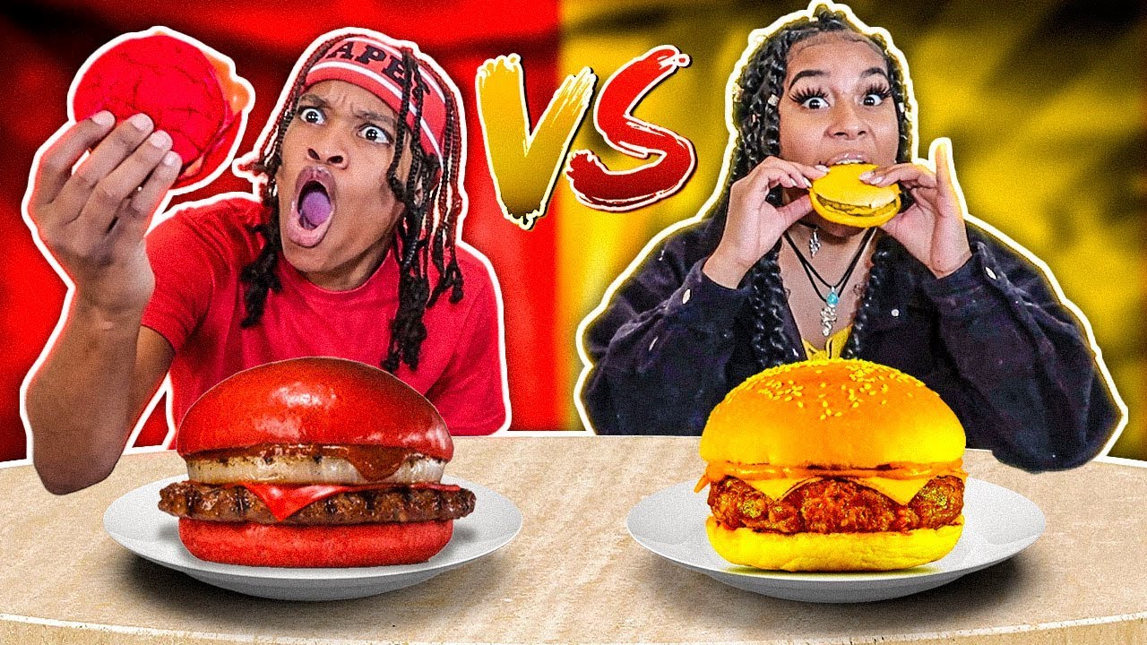 RED FOOD VS YELLOW FOOD CHALLENGE