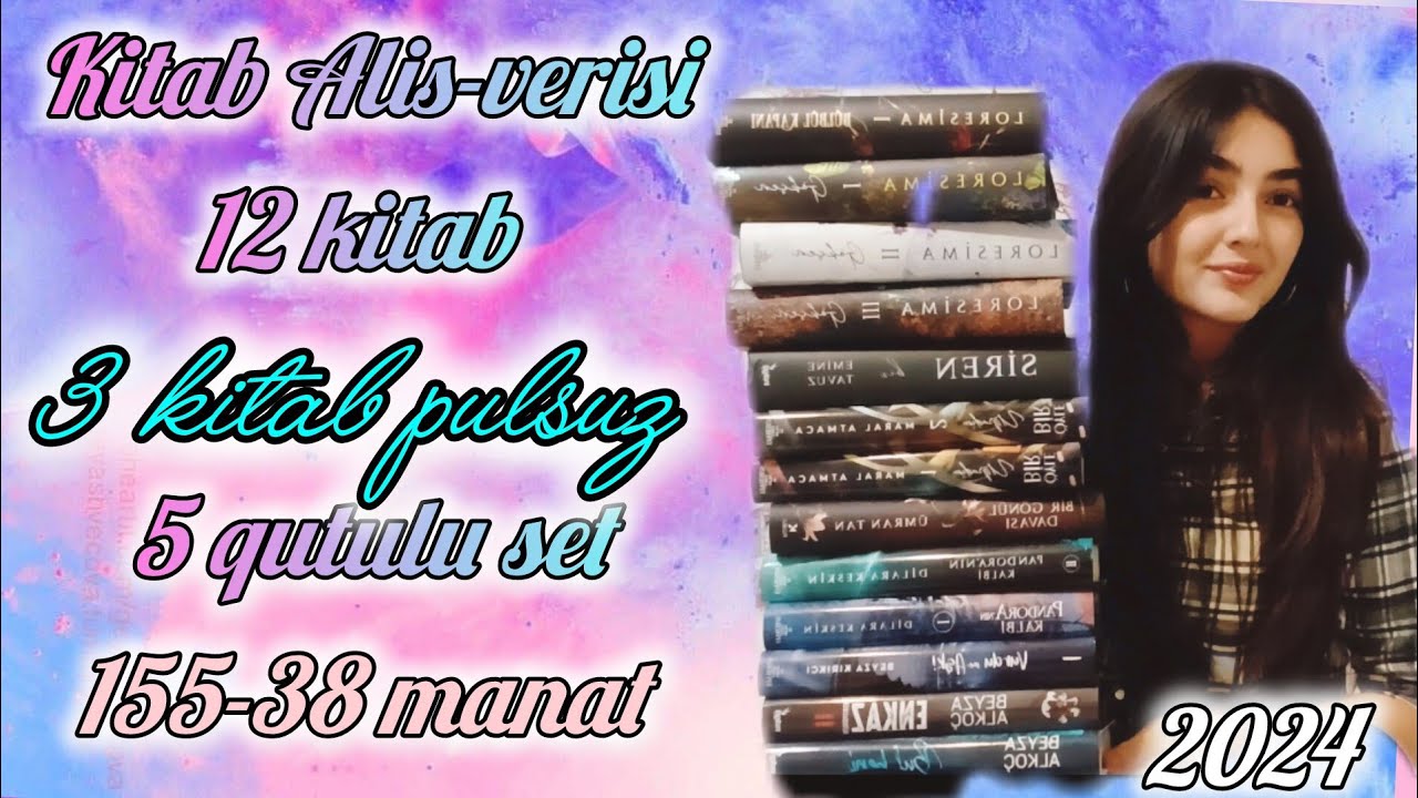 155 manatlıq 12  kitab alışverişi.3 kitabı pulsuz aldım.(38)5 qutulu set.İmzalı kitab 2024 #gülüş