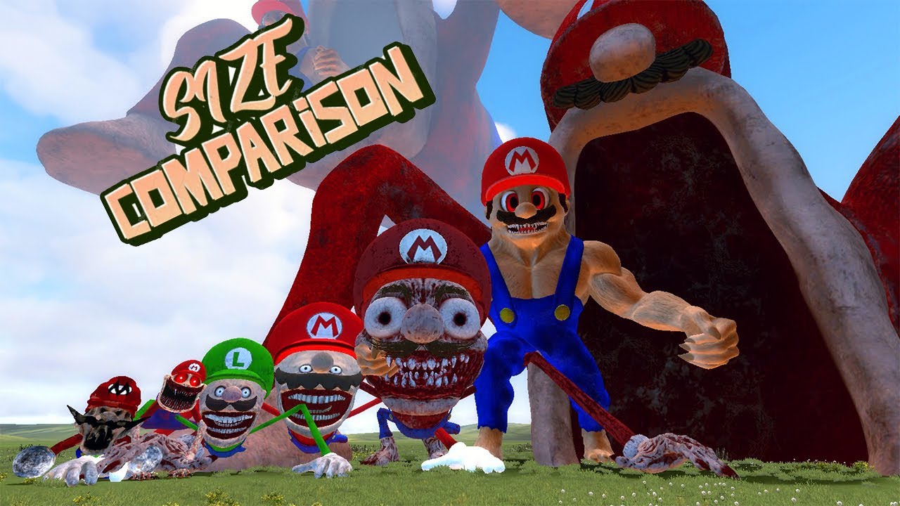 NEW SIZE COMPARISON MARIO CONG  in Garry's Mod!