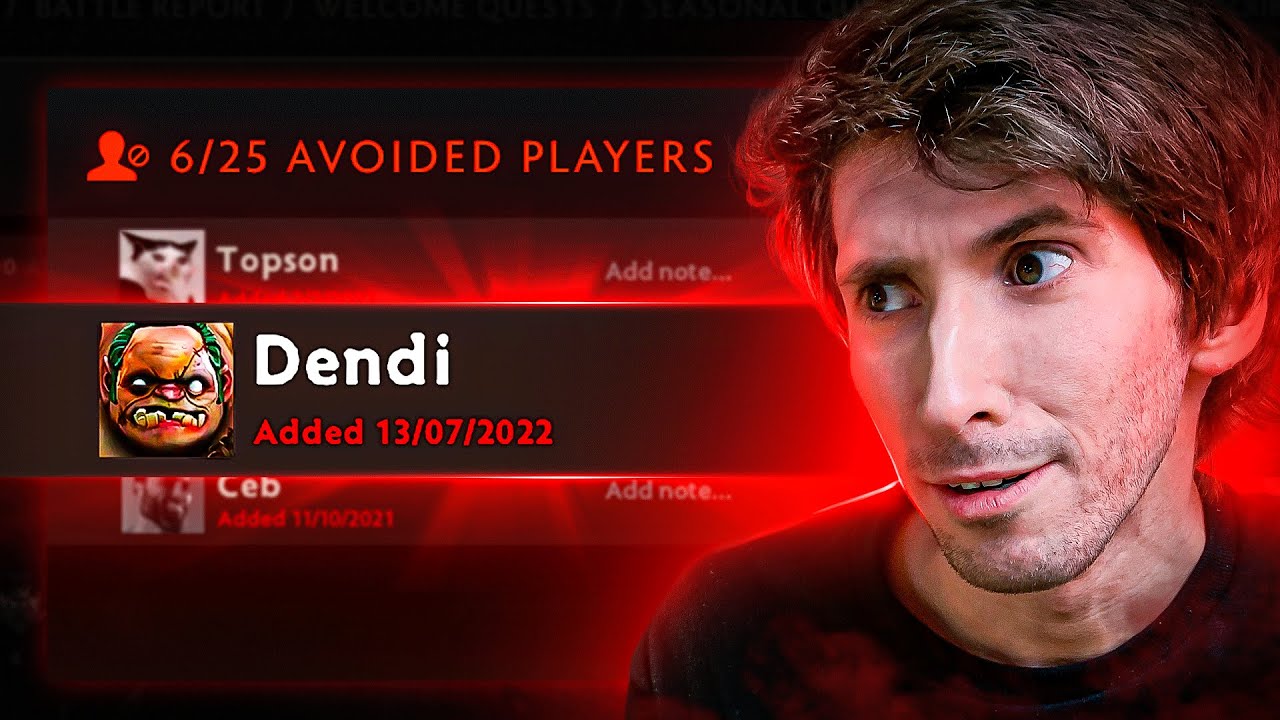 He added Dendi to the Dodge List after this game