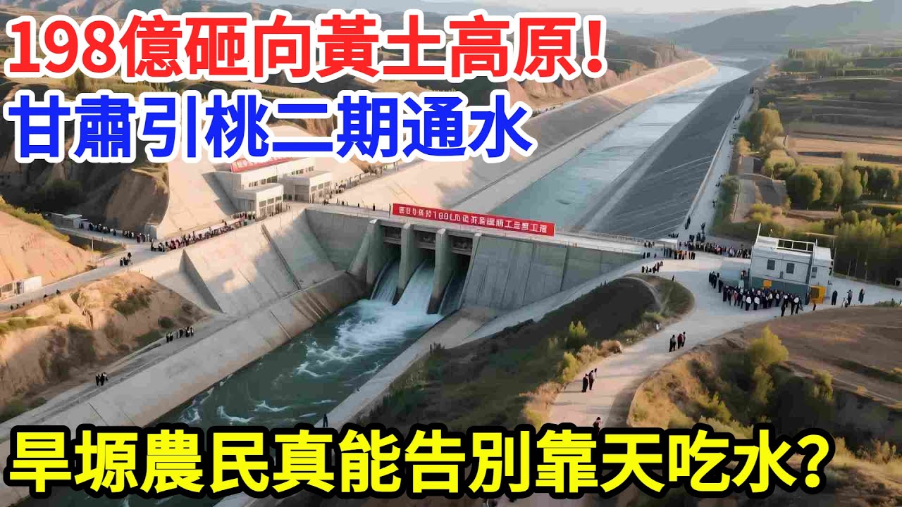 198億砸向黃土高原！甘肅引桃二期通水，百萬旱塬農民真能告別「靠天吃水」？#大國工程 #科普 #水利工程 #中國 #甘肅