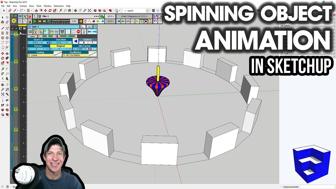 Animating Spinning Objects and Camera Movement in SketchUp