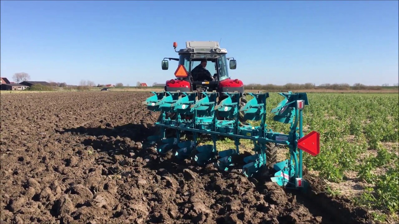 Eco-ploegen met Kramer Vario On-land 7-schaar + Tehnos + Massey Ferguson 5475 Ploughing/ Pfl&uuml;gen