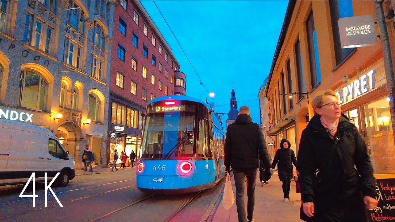 [ 4K;60fps ] Oslo, Norway- Relaxing afternoon walk around City Center