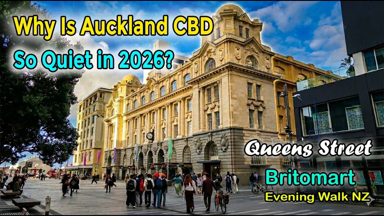 Why Is Auckland CBD So Quiet in 2026? Queen Street & Britomart Evening Walk 🇳🇿