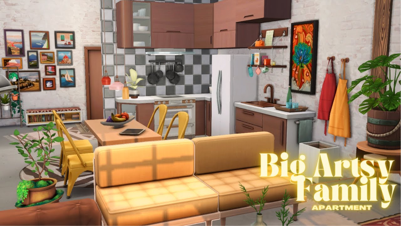 Apartemen Untuk Keluarga Besar Pecinta Seni 🎨  | The Sims 4 Indonesia Speed Build