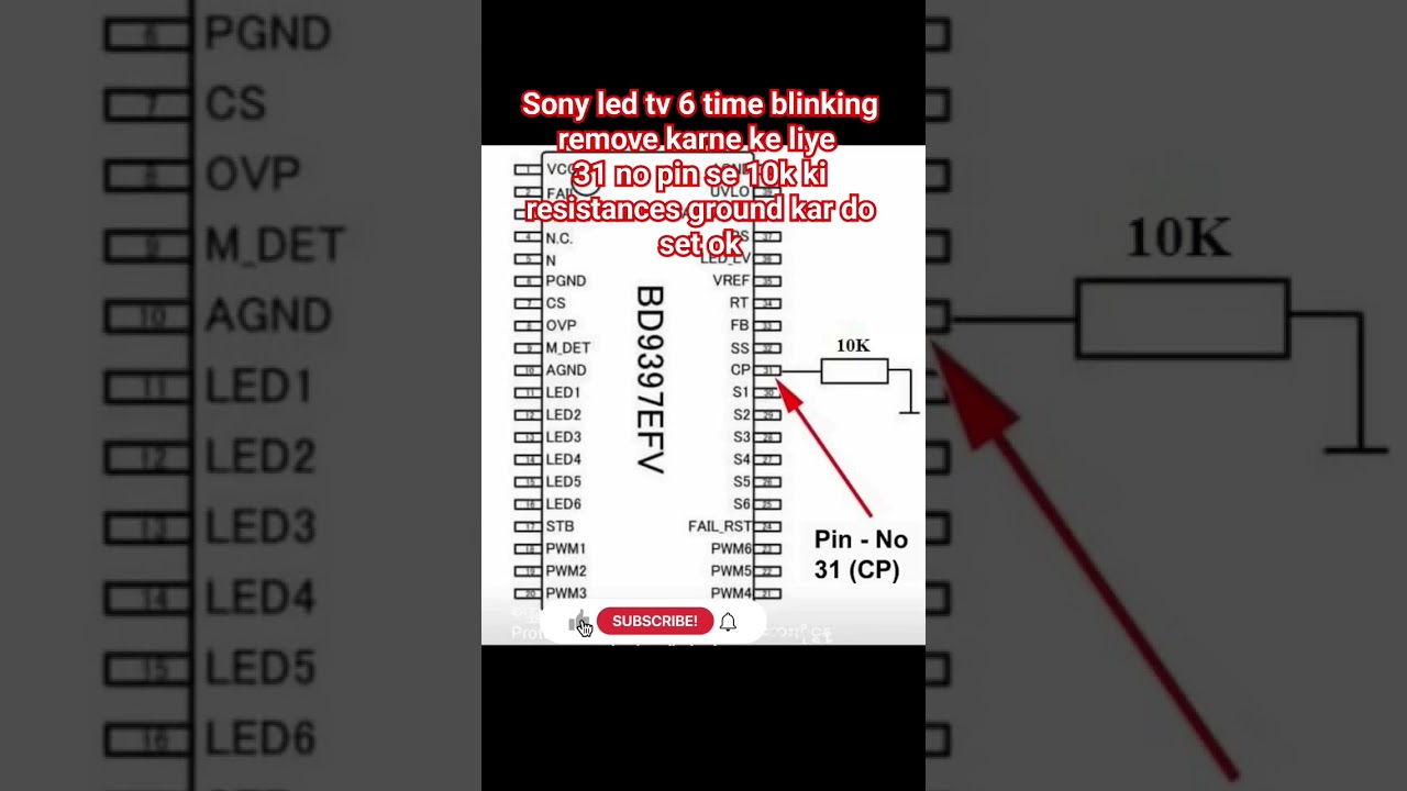 Sony 6 time blinking solutions BD9397EFV ic 100% ok #sonytv #6timeblinking#shorts #ledtv
