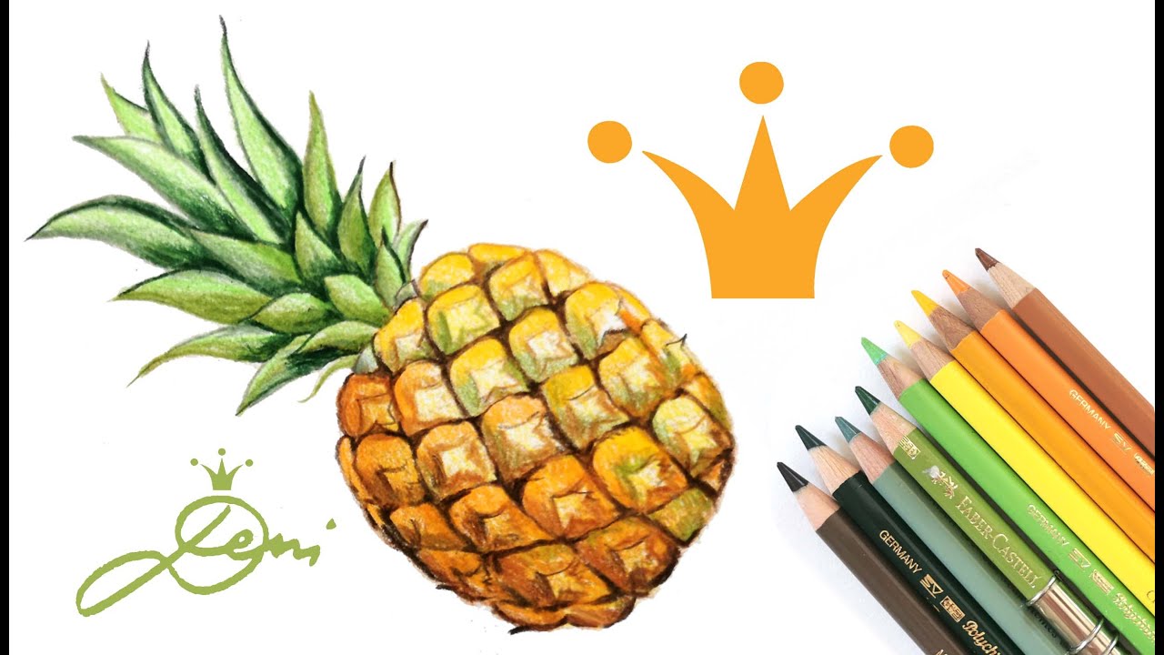 🍍 Ananas realistisch, schnell und einfach zeichnen lernen 🍍 How to draw a realistic pineapple