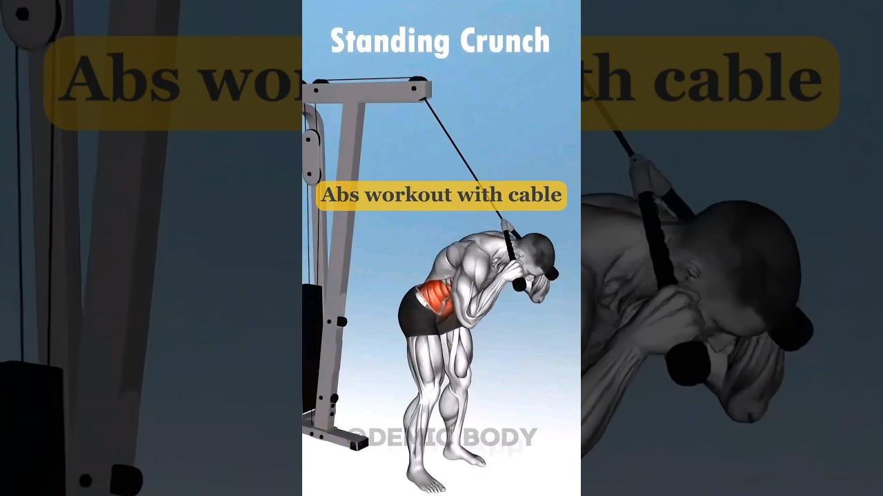 Abs workout with cable 🔥 #absworkout #gym #fitnessmotivation #shortviral