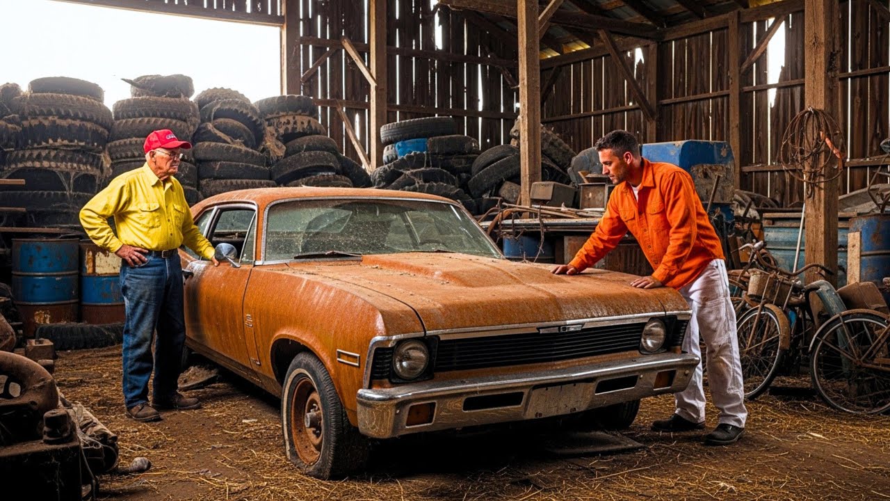 i Found an abandoned 1970 Chevy nova Muscle Car in a barn and Restored it for my poor lonely Grandpa