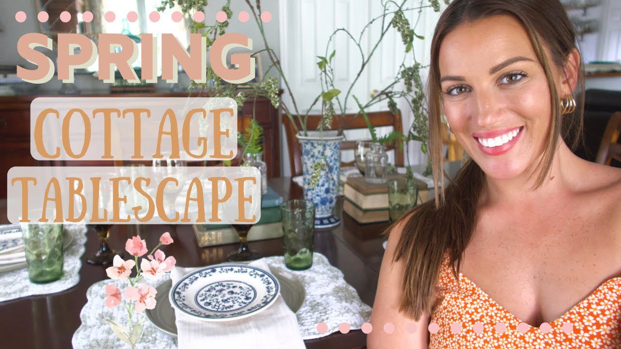 THRIFTED Spring Table Setting // Spring Tablescape Ideas // COTTAGE STYLE HOME DECOR