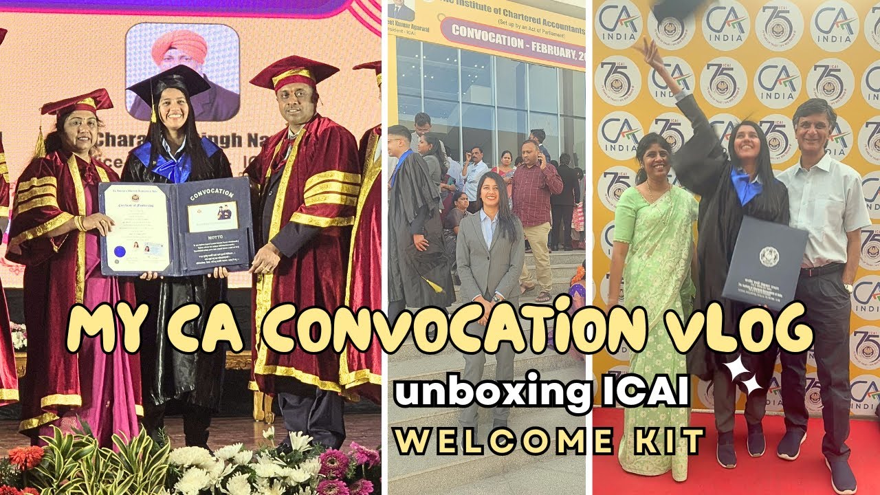 Waited for this moment for years 🥺❤️ CA convocation vlog + unboxing my ICAI welcome kit 