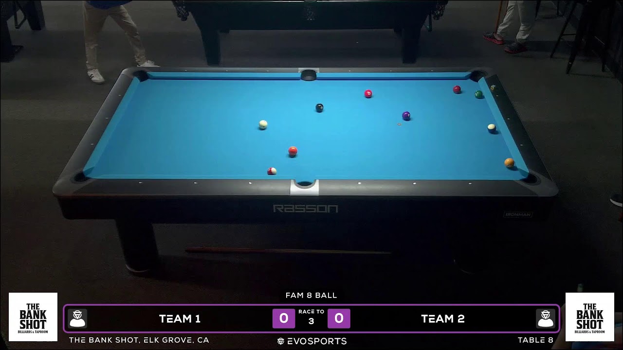 TEAM 1 vs TEAM 2 - THE BANK SHOT - TABLE 8 | EvoSports