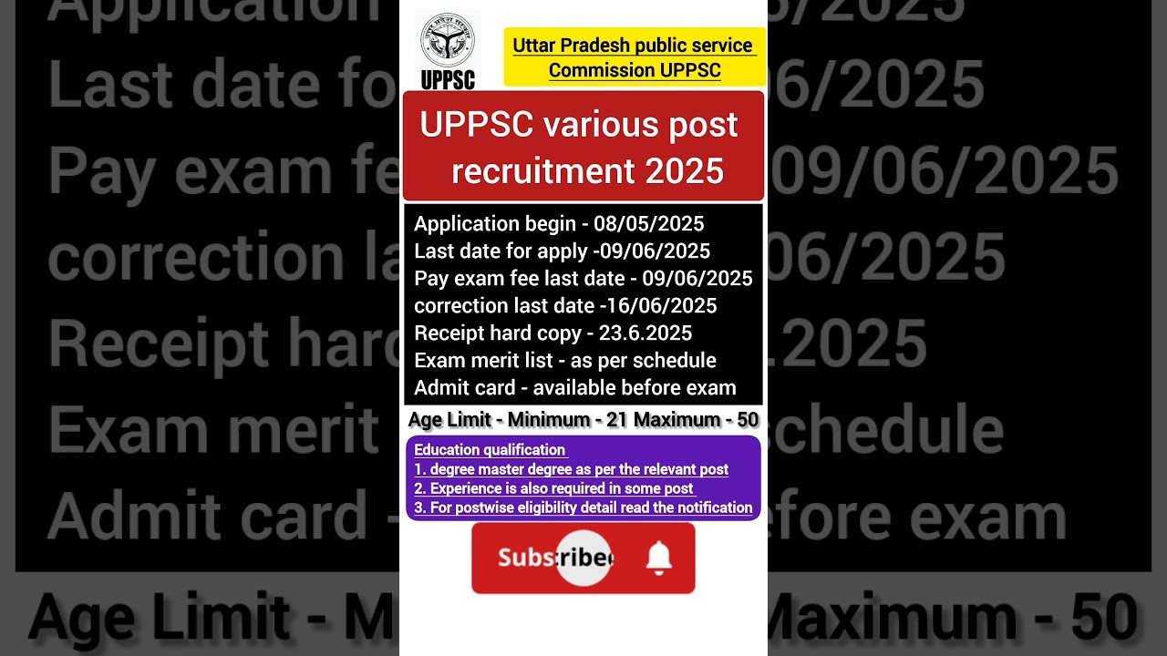 UPPSC Uttar Pradesh Public Service Commission Recruitment 2025| New Vacancy 2025| 