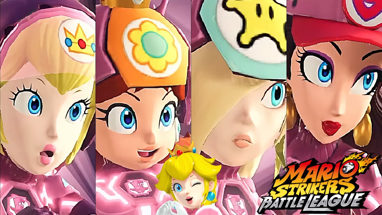 Mario Strikers Battle League Peach Daisy Rosalina and Pauline vs Team Wario at Royal Castle CPU Hard