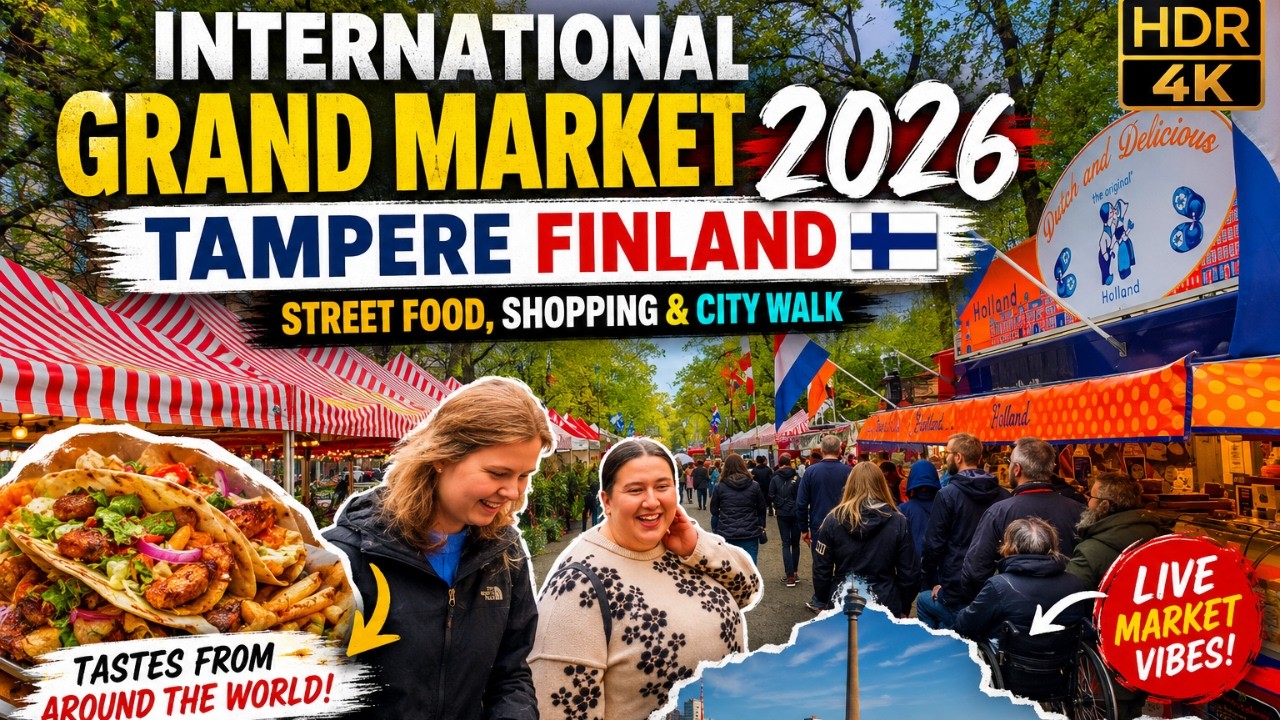 International Grand Market 2026 Tampere Finland 🇫🇮 | Street Food, Shopping & City Walk | HDR 4K