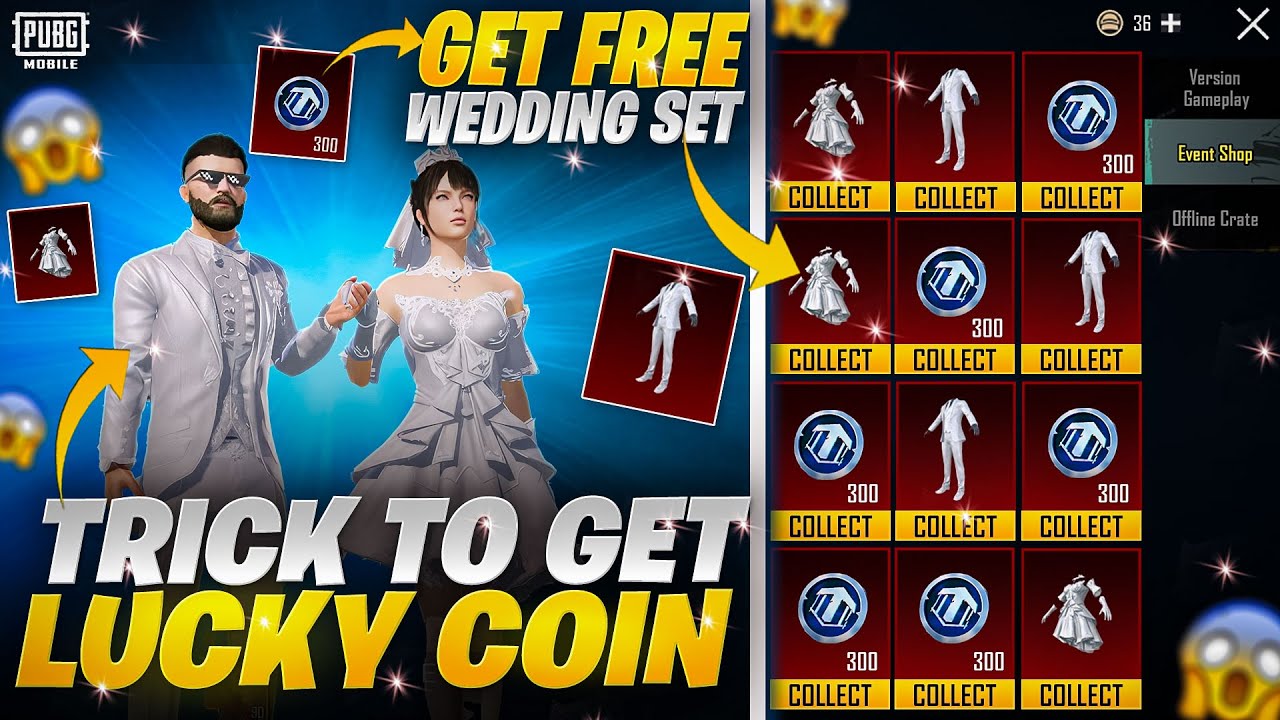 Get Free Wedding Outfits | Free Lucky Coins Trick | New Lucky Spin |PUBGM 