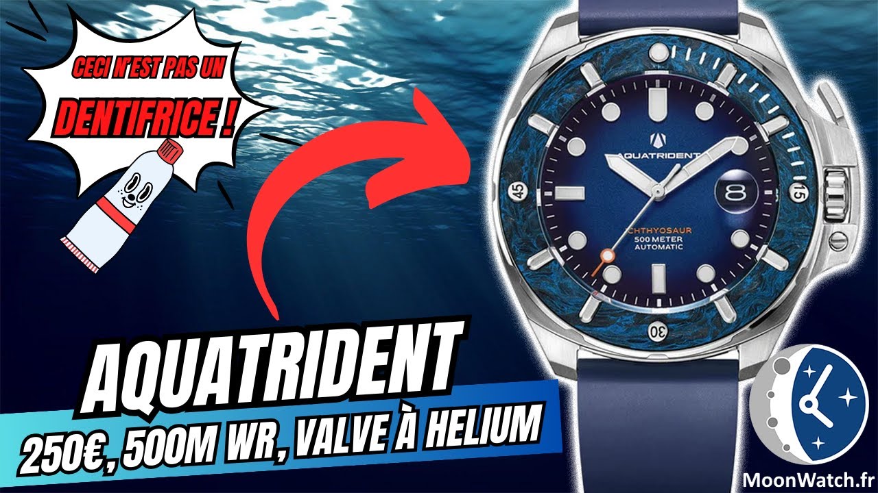 AQUATRIDENT ICHTHYOSAUR 🕓 Valve Hélium et Profondeurs Extrême pour une MONTRE DE PLONGÉE à 250€ 🌊😈🔥