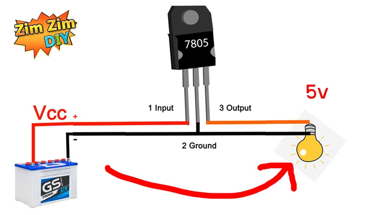 D.I.Y แปลงไฟ 12V เป็น 5V DC ง่ายๆๆด้วย IC7805