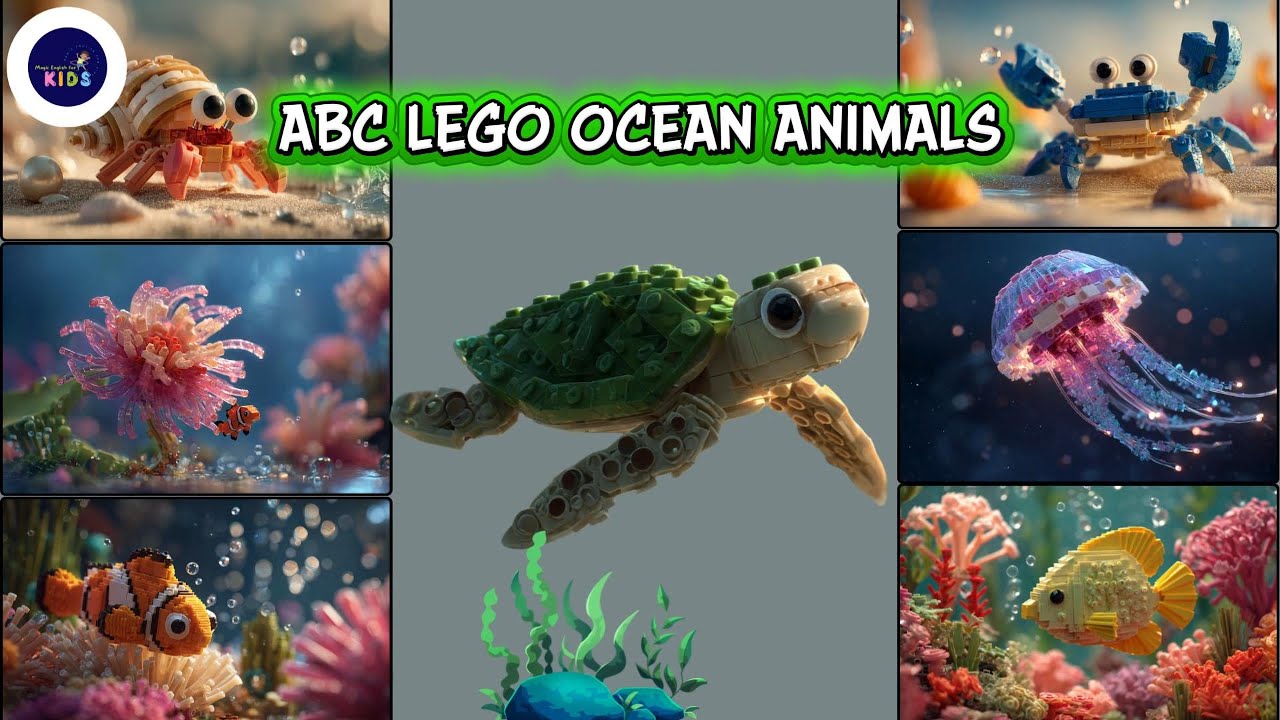 Песня ABC LEGO «Морские животные» 8TH1125 | Учим звуки морских животных! | Детские стишки | #abcd...