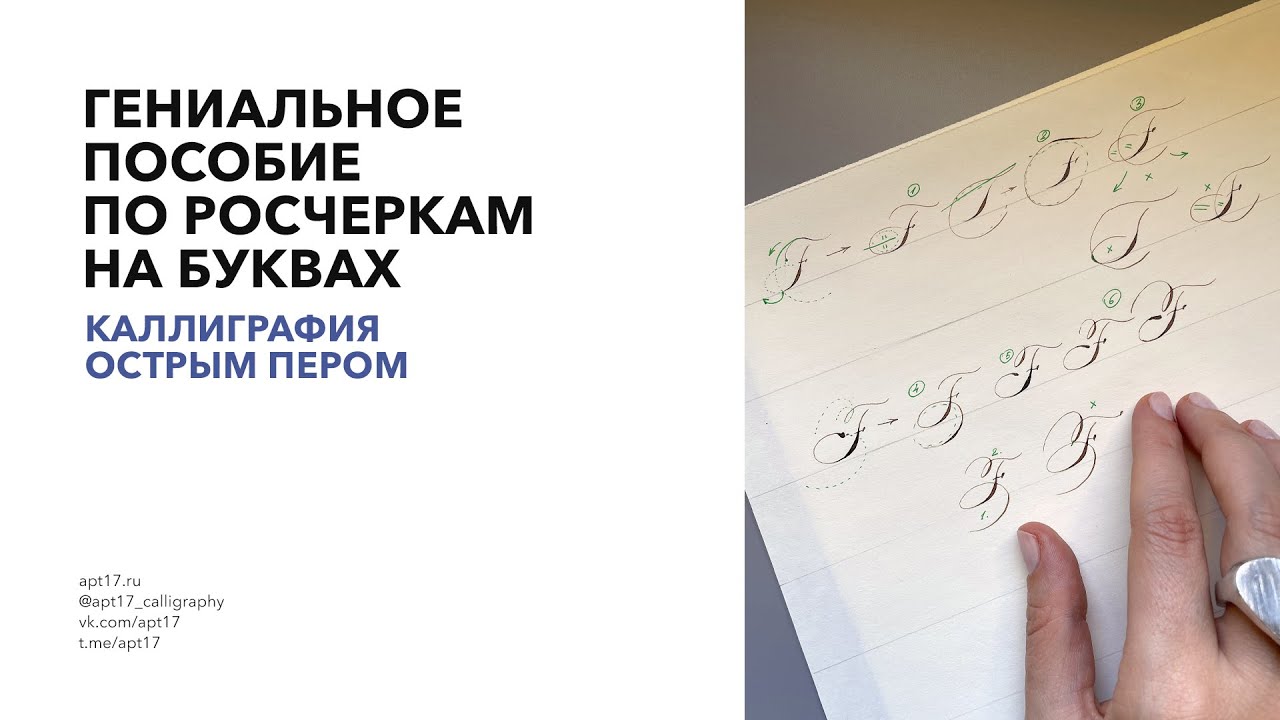 Гениальное пособие по росчеркам на буквах. Урок по каллиграфии острым пером.