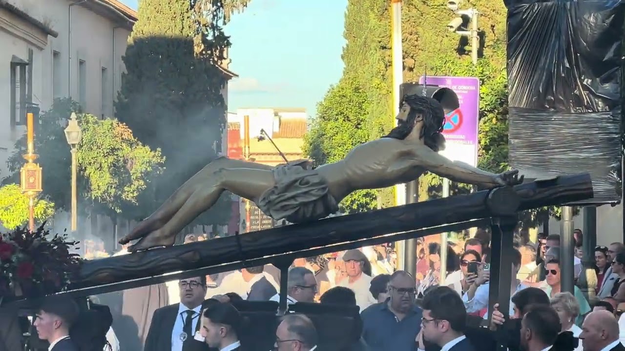 Cristo de la caridad de Pozoblanco llegando a caballerizas en el via crucis magno Córdoba