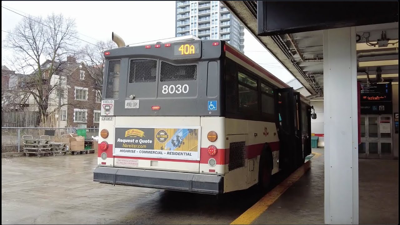 TTC 40A Junction-Dundas West Bus Ride #8030 from Kipling Stn to Dundas West Stn (April 4th, 2024)