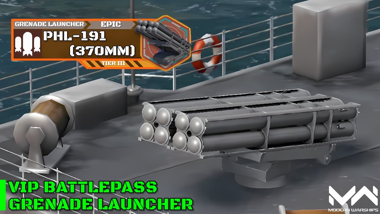February VIP Battlepass Grenade Launcher! PHL-191 (370mm) Review | Modern Warships Alpha Test