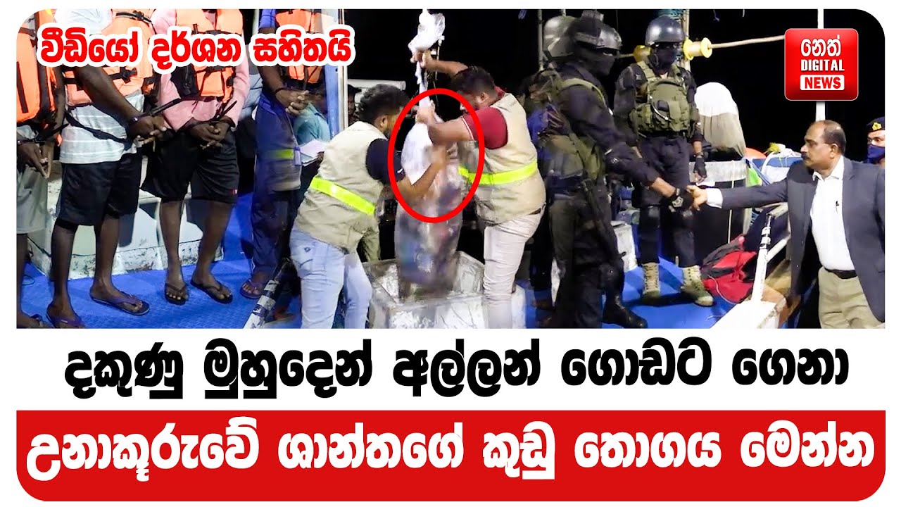 දකුණු මුහුදෙන් අල්ලන් ගොඩට ගෙනා උනාකූරුවේ ශාන්තගේ කුඩු තොගය මෙන්න