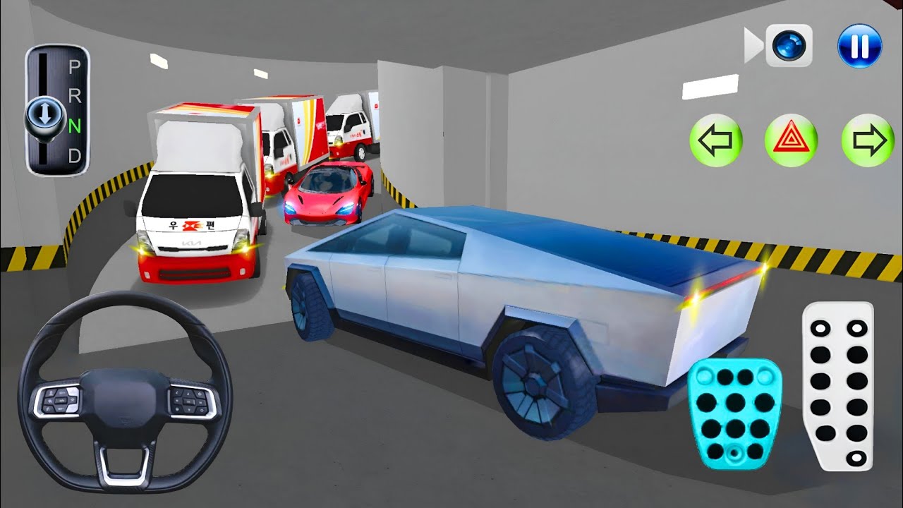 New Electric Cyber Car ⚡🚗 Stuck in Parking Garage | 3D Driving Class 2026 | Android iOS Car Game