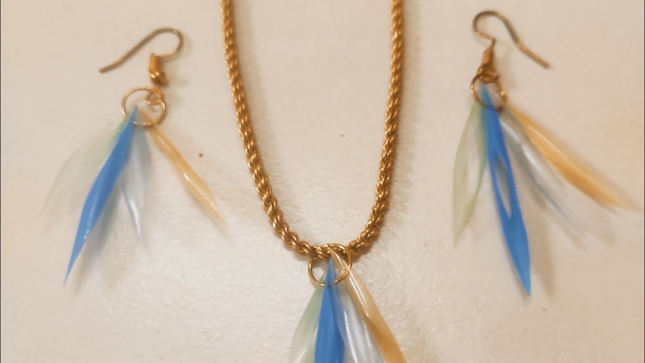 DIY jewelry drinking straws earrings  & Pendant | pal creation