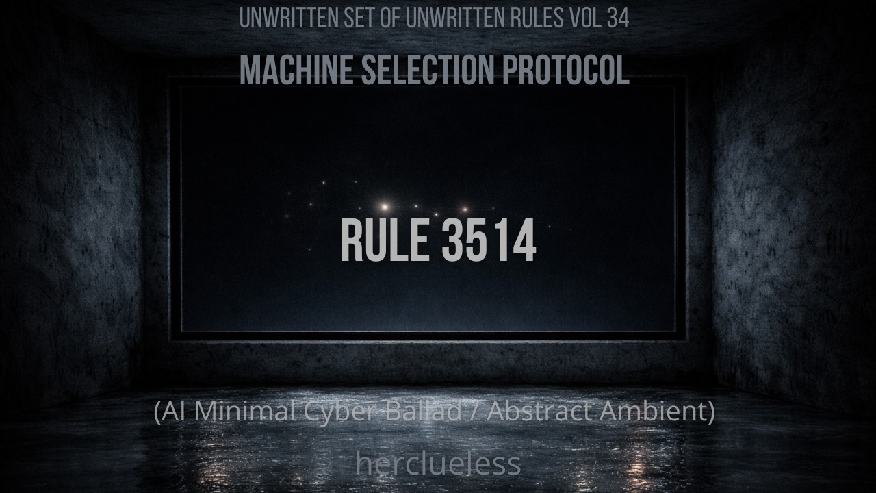 rule 3514 | herclueless (AI Minimal Cyber Ballad / Abstract Ambient)