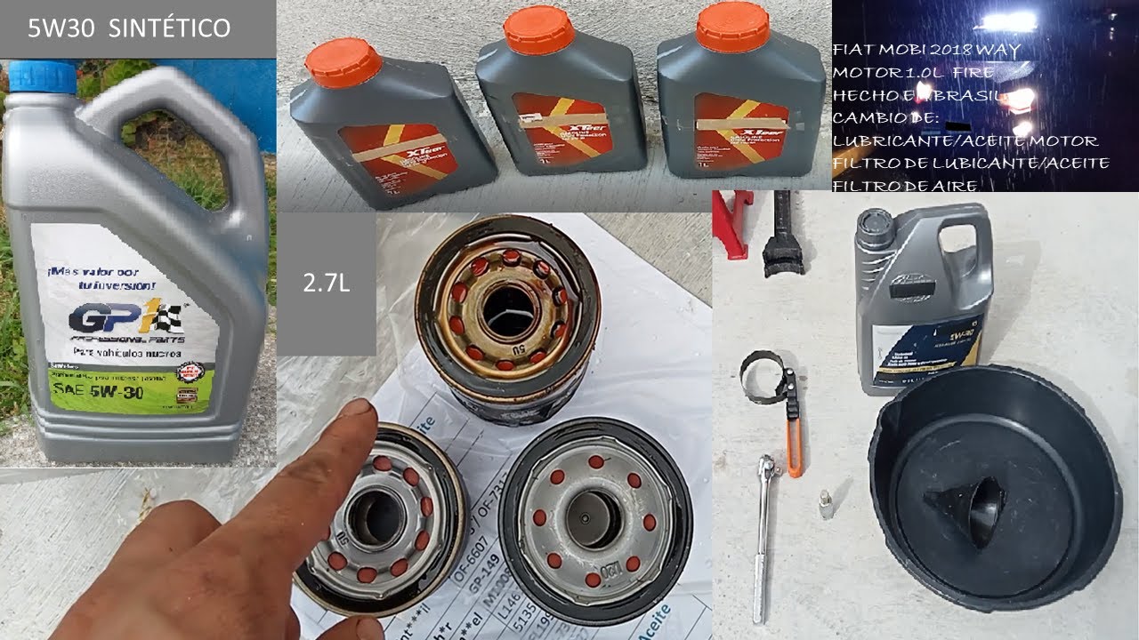 Cambio de Aceite, Filtro de Aceite, Filtro de aire para FIAT MOBI 2018 Motor 1.0L FIRE