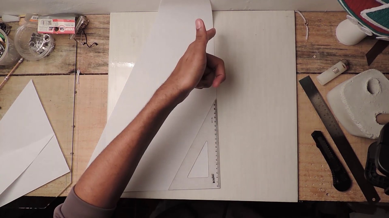 Como Fazer um Barco Veleiro de Papel&atilde;o F&aacute;cil Para Vender. Aula 38 Corte vela frontal