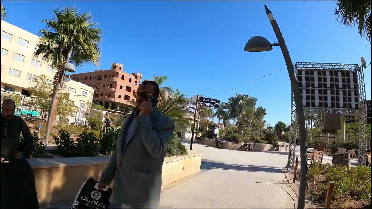 HURGHADA,EGYPT,EL-NASR PROMENADE (mamsha)WALKING TOUR 4K