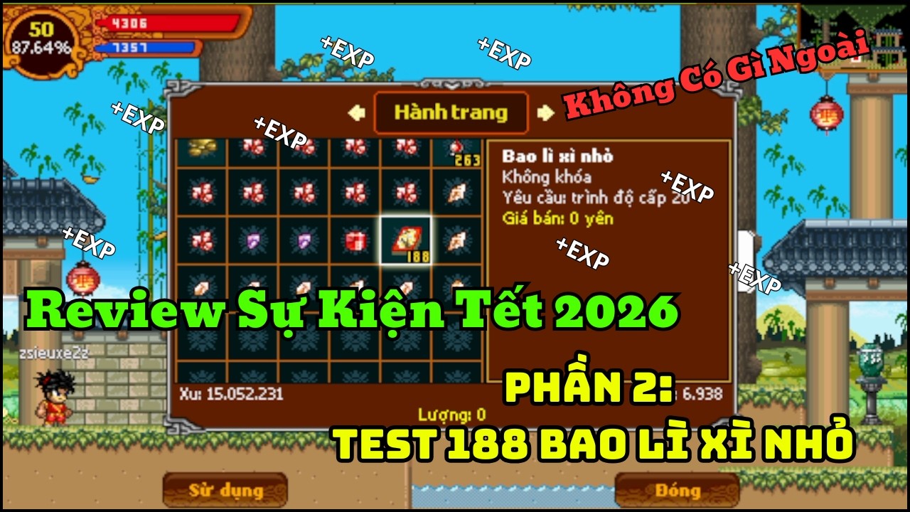 Review Sự Kiện Tết 2026 Phần 2: Mở Test 188 Bao Lì Xì Nhỏ Xem Có Gì? | Ninja School Online