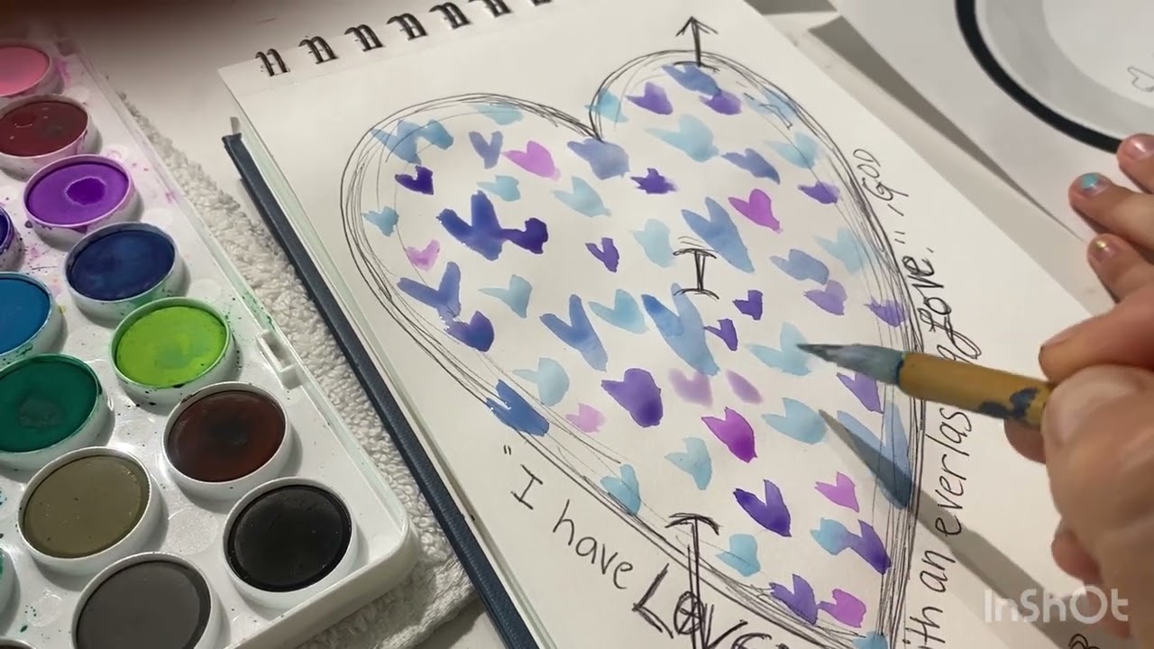Hearts Watercolor Dab Art with Renee Smith