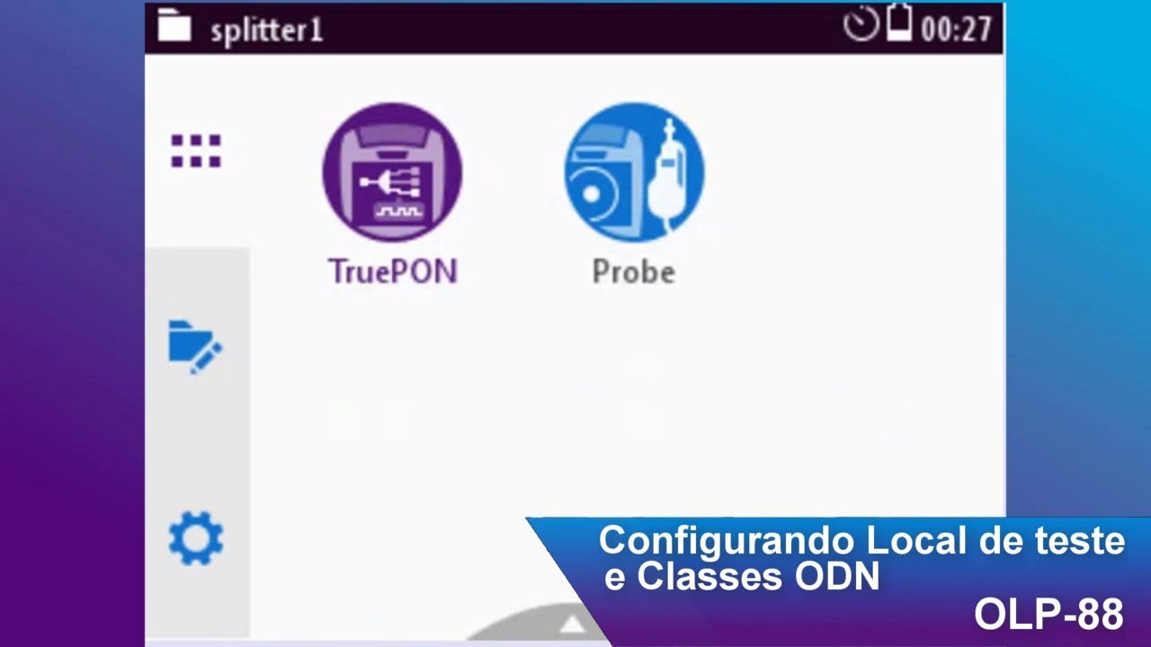 Treinamento OLP-88 Configurando os Parâmetros de Teste