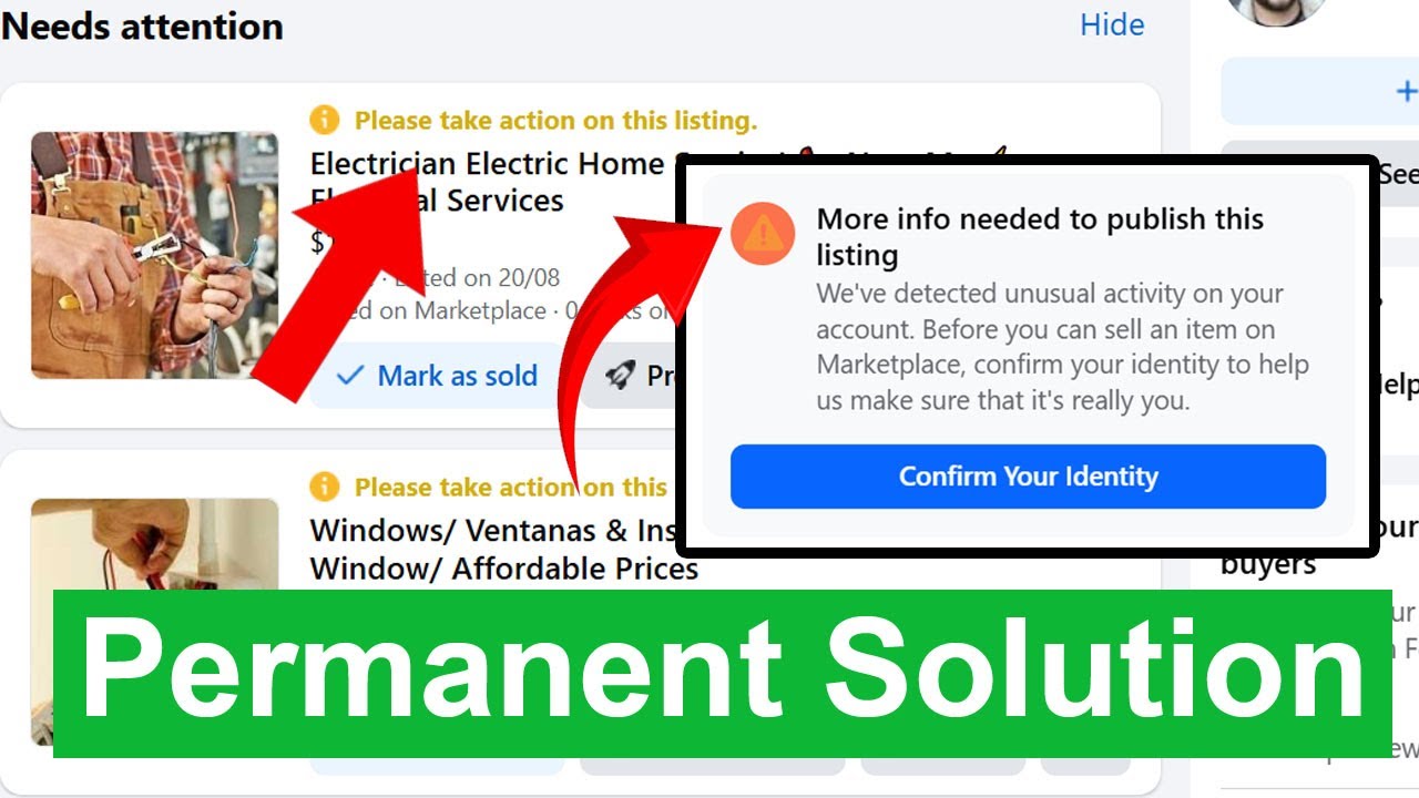Need Attention Solution | Facebook Marketplace Work | FB Marketplace