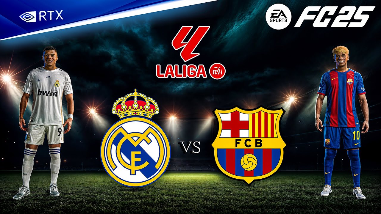FC 25 - Real Madrid vs. Barcelona Ft. Rashford, Mbappe, | La liga 25/26 Full Match | PC™ [4K60]