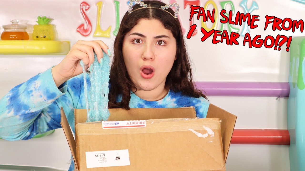 1 YEAR OLD SLIME FROM FANS! NEVER OPENED!?!?! Slimeatory #558