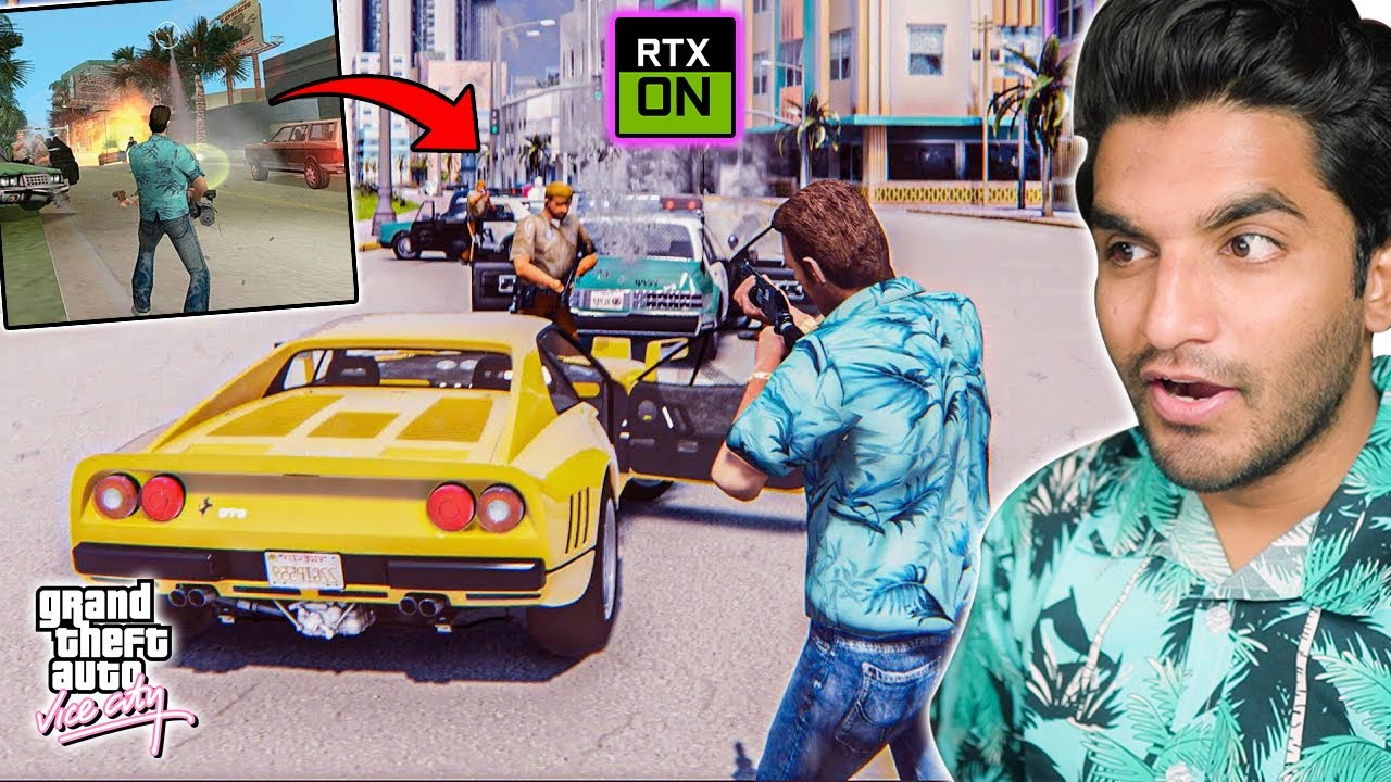 Playing GTA Vice City With RTX ON Ultra Graphics !!