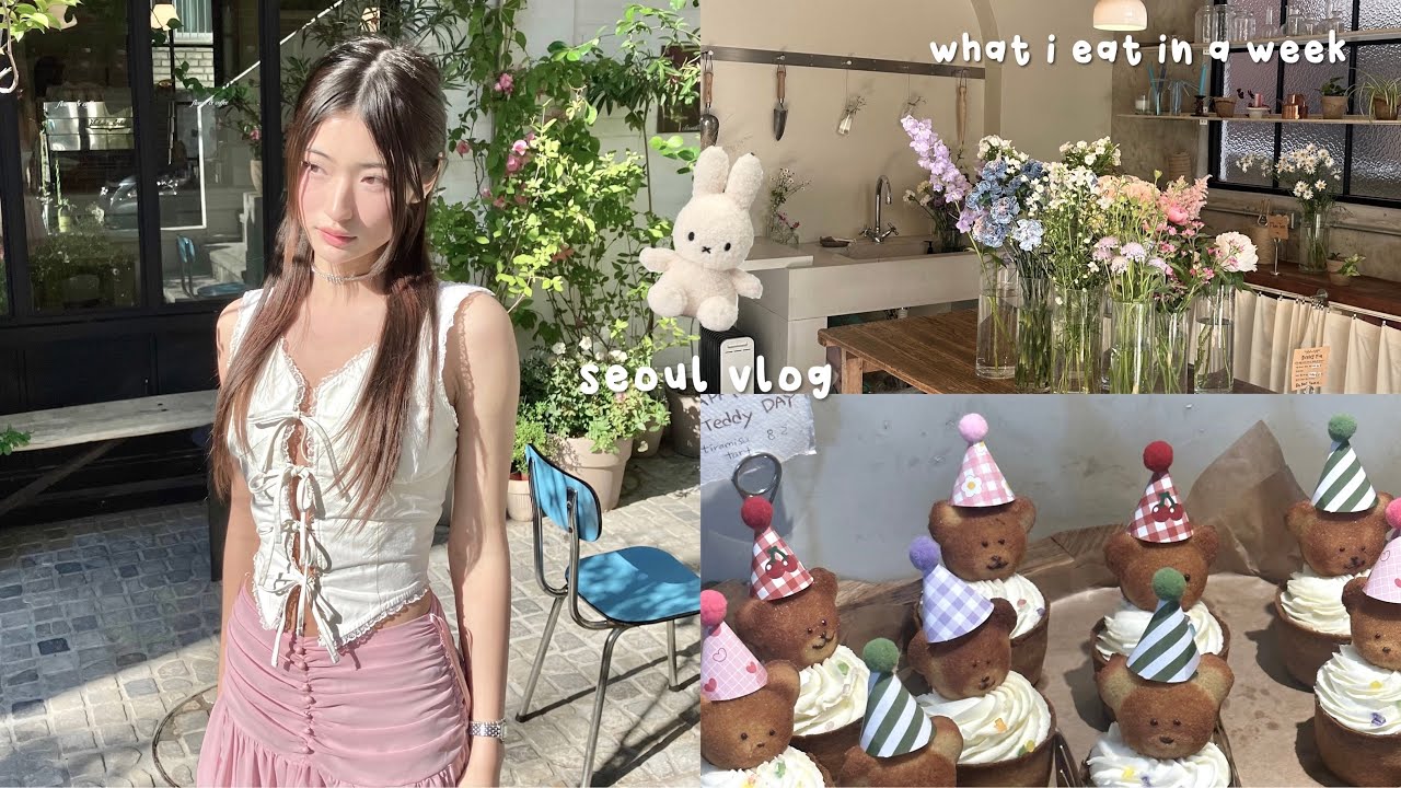what i eat in seoul 🍒: kbbq, cute cafes, perfume making class, shopping, korean food, cute fits etc