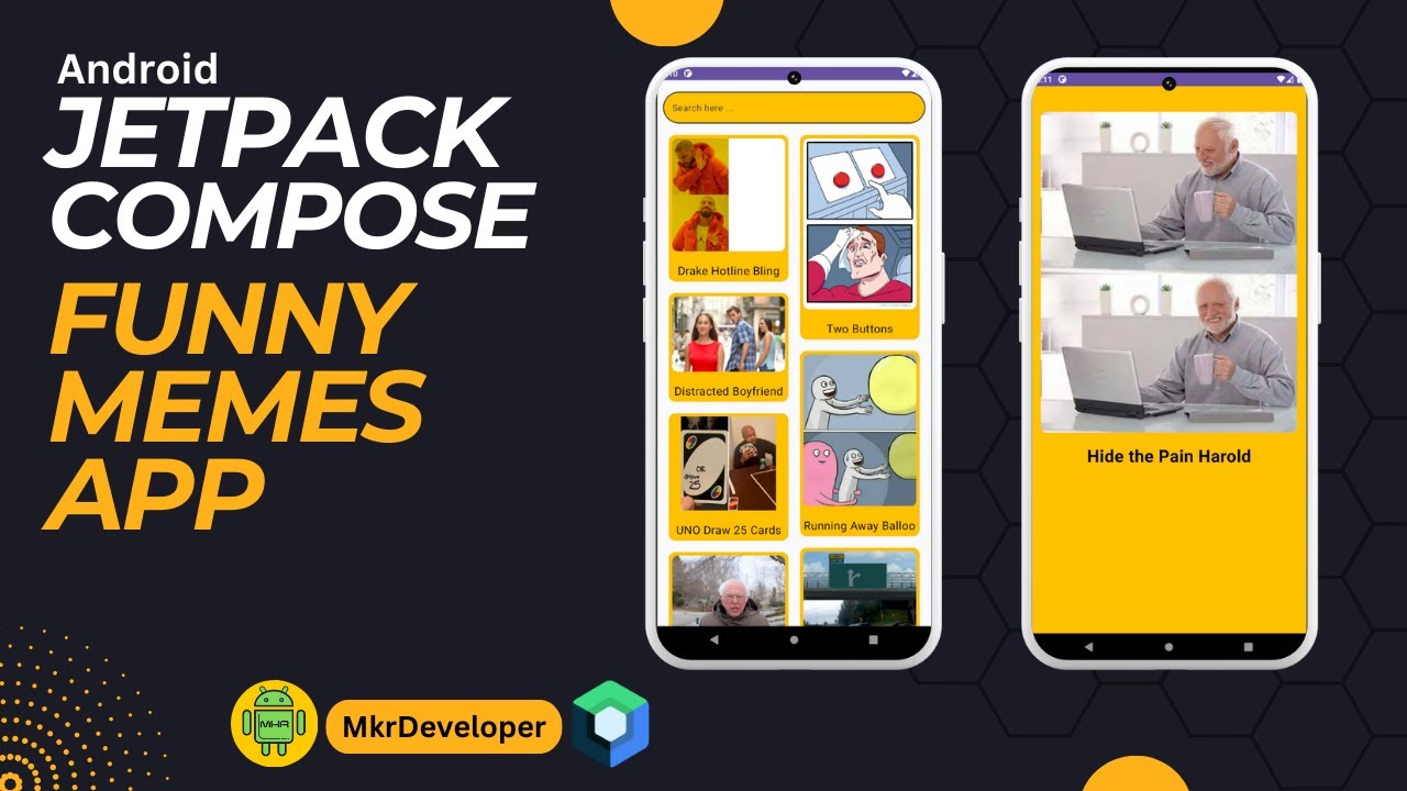 Retrofit2 + LaunchedEffect + Navigation + JetpackCompose = Android Funny Memes App