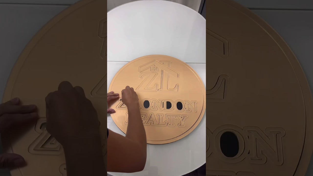 Laser cut mirror gold acrylic sign! #lasercutting #smallbusiness #acrylic #shorts
