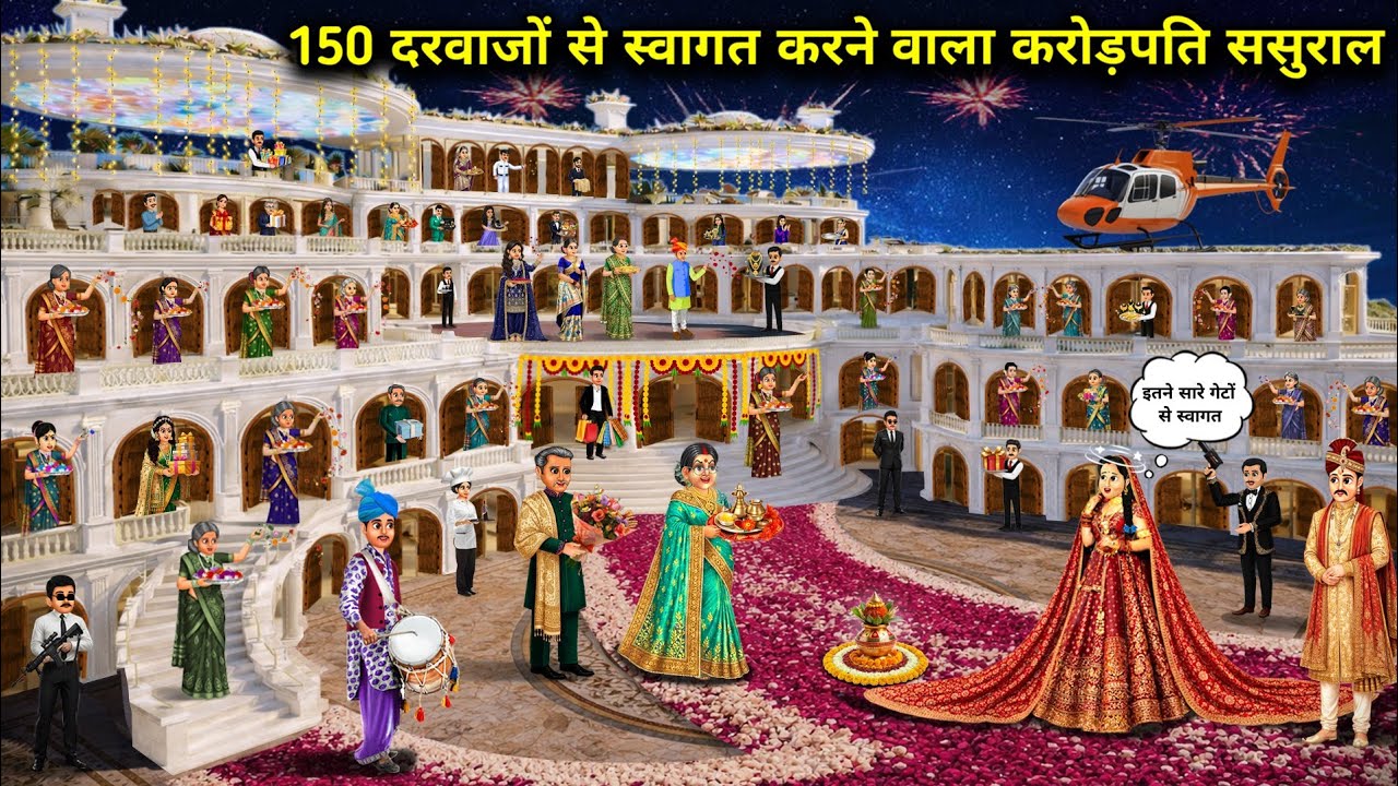 150- दरवाजों से स्वागत करने वाला करोड़पति ससुराल||Cartoon Videos||The millionaire in-laws who welc